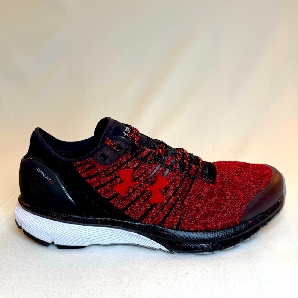 Under Armour Men’s Bandit 2 Black and Red Sneakers